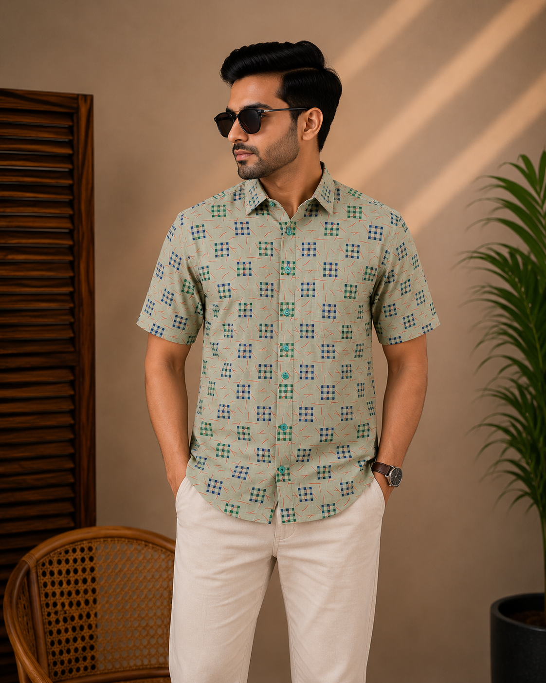 Premium Slab Cotton Half Shirt