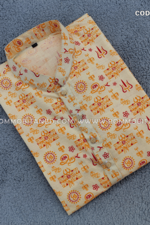 PUJA SPECIAL SCREEN PRINT COTTON PANJABI