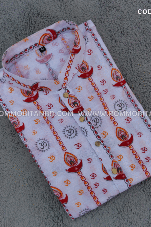 PUJA SPECIAL SCREEN PRINT COTTON PANJABI