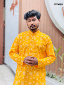 PUJA SPECIAL SCREEN PRINT COTTON PANJABI