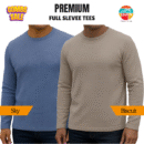 Premium Export Quality Waffle Full Sleeve Tee-Shirt (Two Pieces Combo)