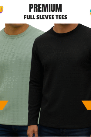 Premium Export Quality Waffle Full Sleeve Tee-Shirt (Two Pieces Combo)