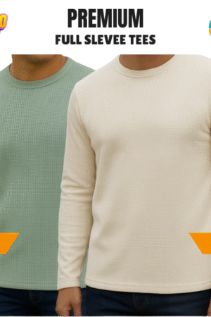 Premium Export Quality Waffle Full Sleeve Tee-Shirt (Two Pieces Combo)