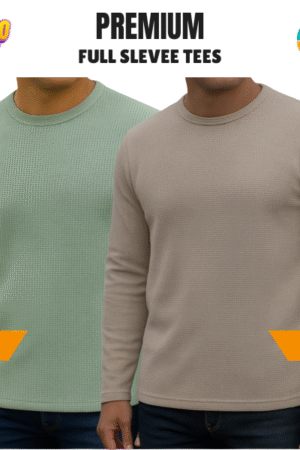 Premium Export Quality Waffle Full Sleeve Tee-Shirt (Two Pieces Combo)