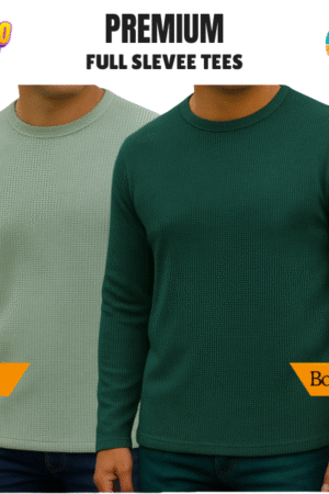Premium Export Quality Waffle Full Sleeve Tee-Shirt (Two Pieces Combo)
