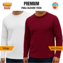 Premium Export Quality Waffle Full Sleeve Tee-Shirt (Two Pieces Combo)