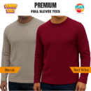 Premium Export Quality Waffle Full Sleeve Tee-Shirt (Two Pieces Combo)