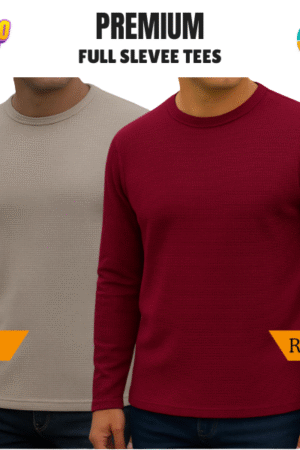 Premium Export Quality Waffle Full Sleeve Tee-Shirt (Two Pieces Combo)