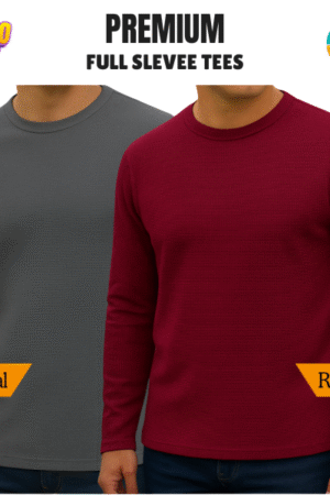 Premium Export Quality Waffle Full Sleeve Tee-Shirt (Two Pieces Combo)