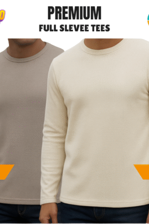 Premium Export Quality Waffle Full Sleeve Tee-Shirt (Two Pieces Combo)