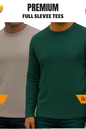 Premium Export Quality Waffle Full Sleeve Tee-Shirt (Two Pieces Combo)