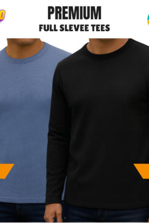 Premium Export Quality Waffle Full Sleeve Tee-Shirt (Two Pieces Combo)