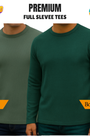 Premium Export Quality Waffle Full Sleeve Tee-Shirt (Two Pieces Combo)