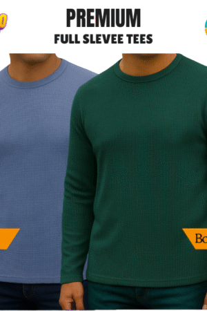 Premium Export Quality Waffle Full Sleeve Tee-Shirt (Two Pieces Combo)