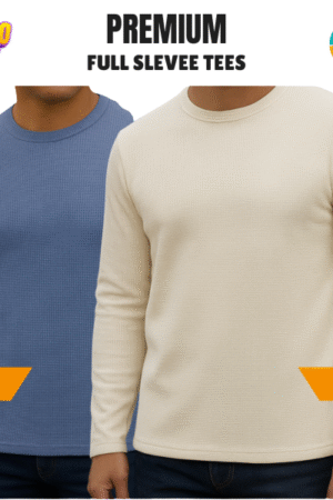 Premium Export Quality Waffle Full Sleeve Tee-Shirt (Two Pieces Combo)