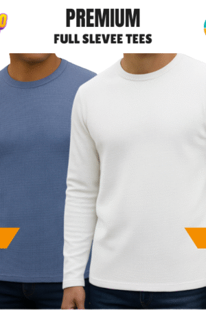 Premium Export Quality Waffle Full Sleeve Tee-Shirt (Two Pieces Combo)