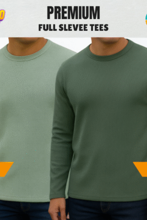Premium Export Quality Waffle Full Sleeve Tee-Shirt (Two Pieces Combo)