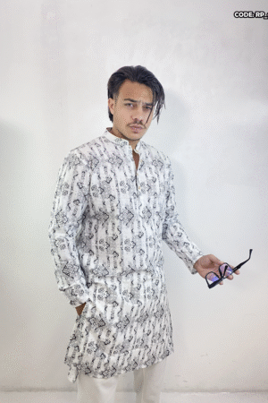 PREMIUM COTTON SCREEN PRINT PANJABI