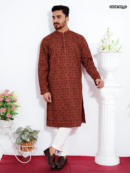 PREMIUM COTTON SCREEN PRINT PANJABI