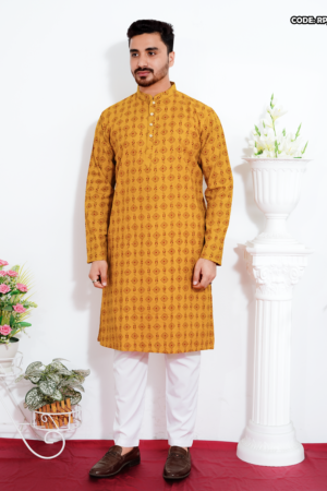 PREMIUM COTTON SCREEN PRINT PANJABI