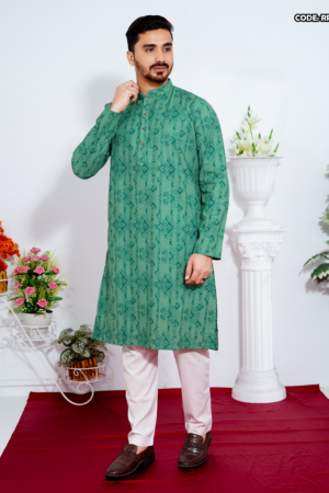 PREMIUM COTTON SCREEN PRINT PANJABI