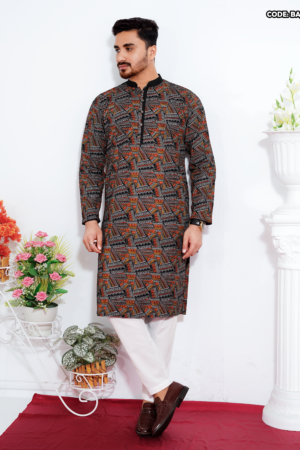 PUJA SPECIAL SCREEN PRINT COTTON PANJABI