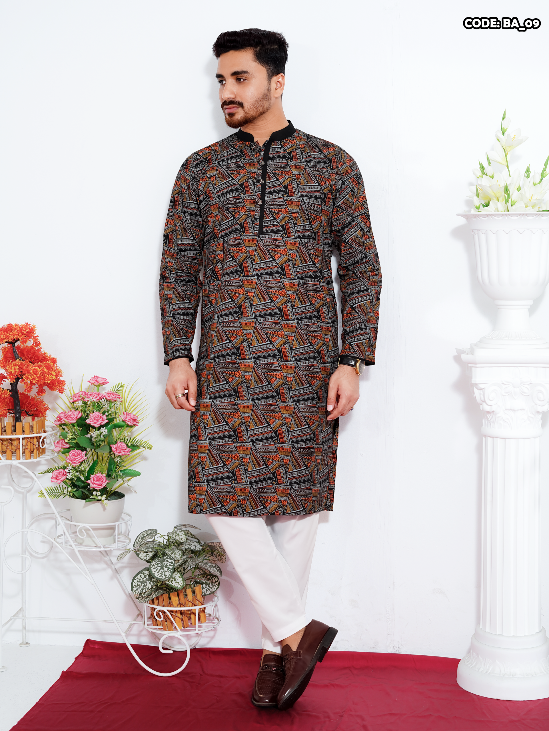 PUJA SPECIAL SCREEN PRINT COTTON PANJABI