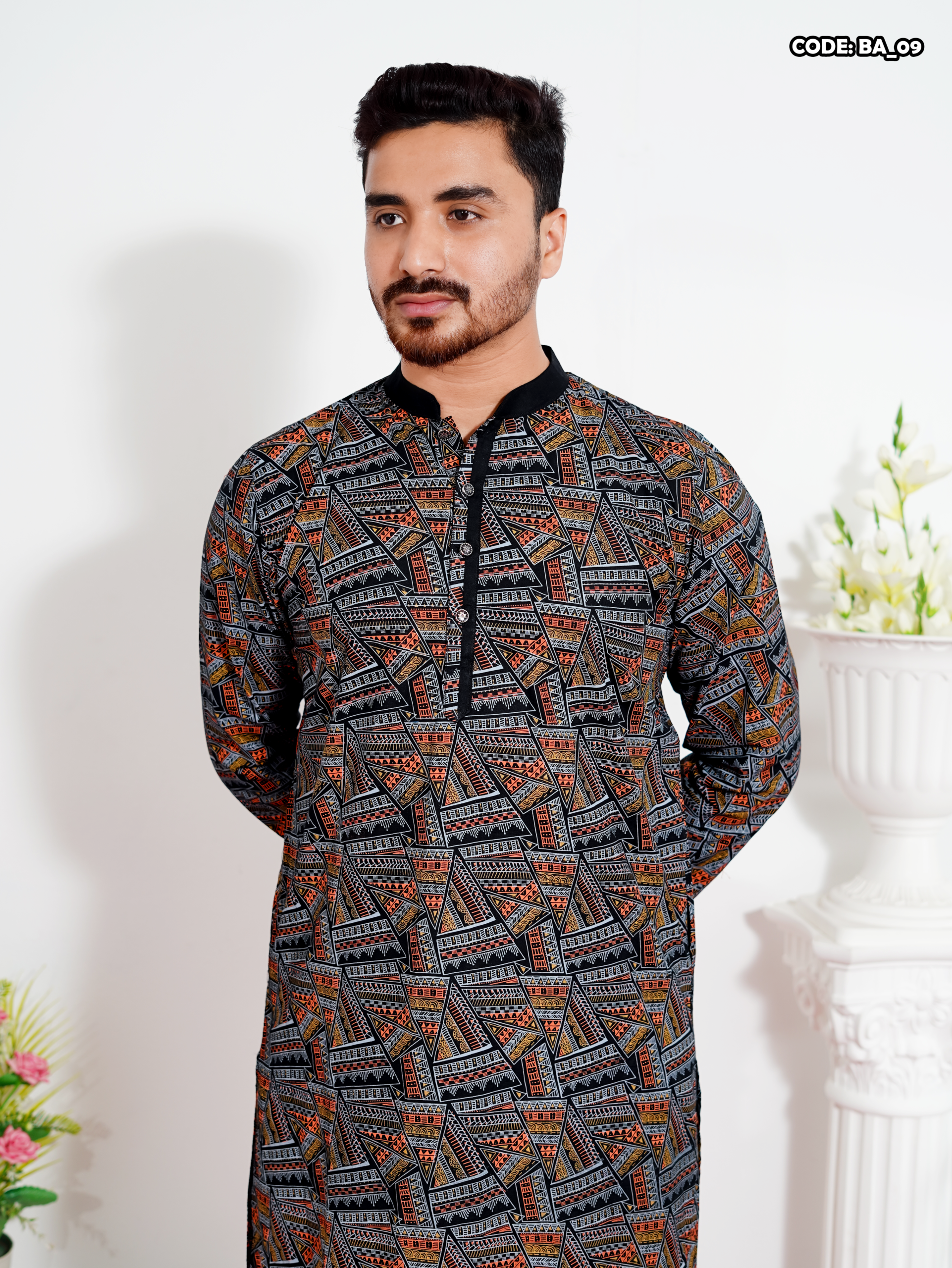 PREMIUM COTTON SCREEN PRINT PANJABI - Image 2