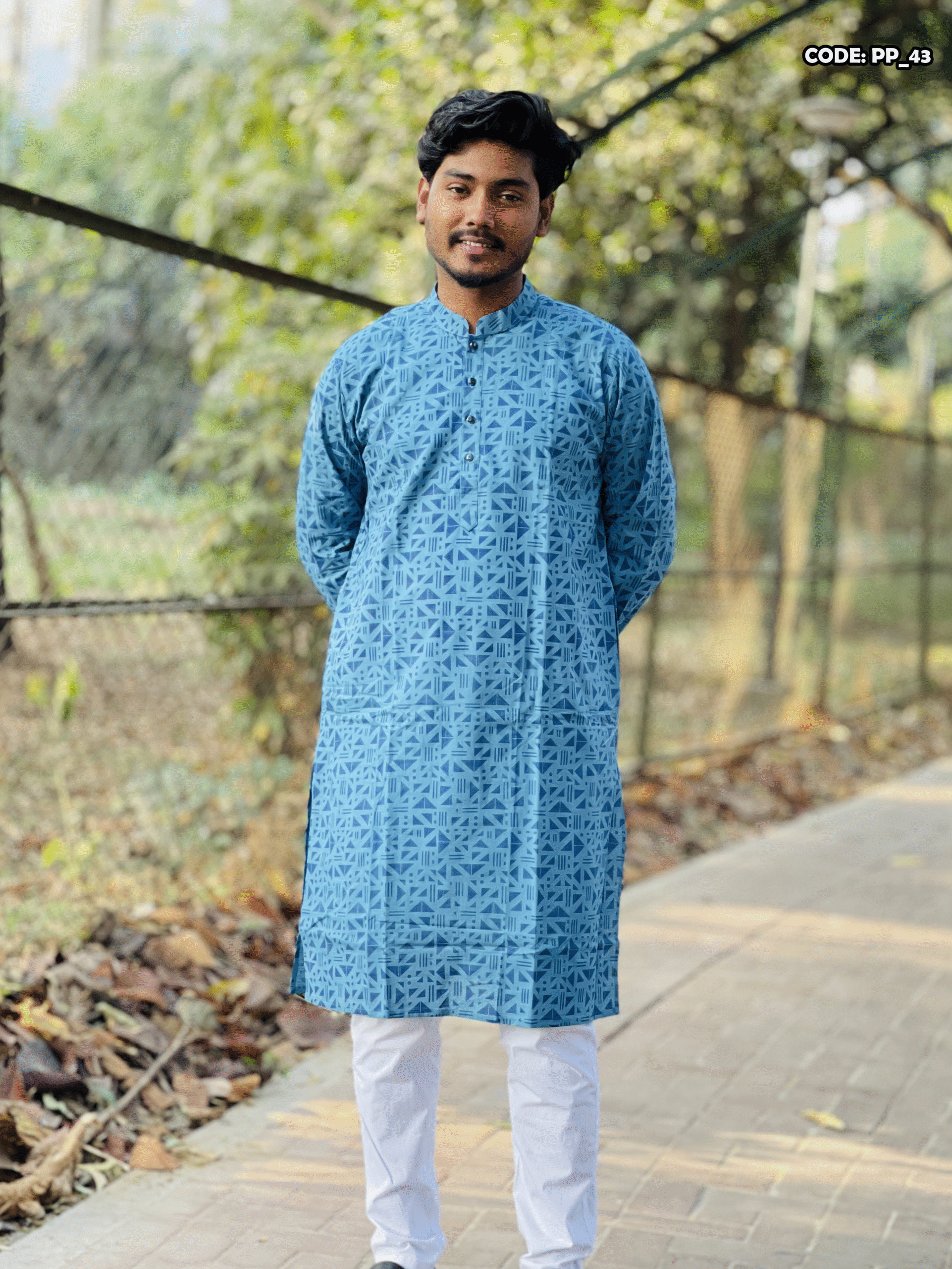 PUJA SPECIAL SCREEN PRINT COTTON PANJABI