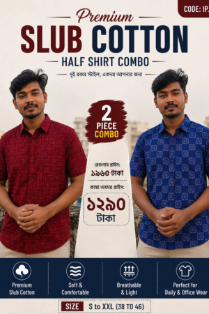 Premium Slab Cotton Half Shirt | Aarong Slab Cotton | Summer Collection
