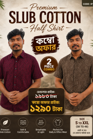 Premium Slab Cotton Half Shirt | Aarong Slab Cotton | Summer Collection