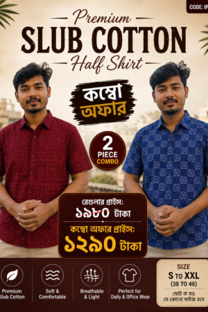 Premium Slab Cotton Half Shirt | Aarong Slab Cotton | Summer Collection