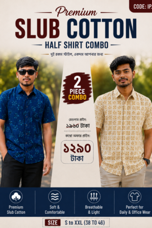 Premium Slab Cotton Half Shirt | Aarong Slab Cotton | Summer Collection