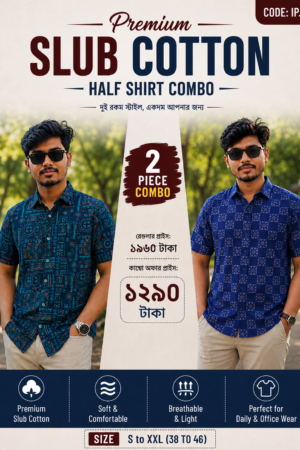 Premium Slab Cotton Half Shirt | Aarong Slab Cotton | Summer Collection