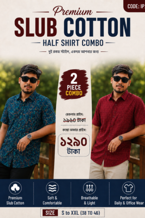 Premium Slab Cotton Half Shirt | Aarong Slab Cotton | Summer Collection