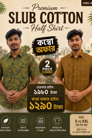 Premium Slab Cotton Half Shirt | Aarong Slab Cotton | Summer Collection