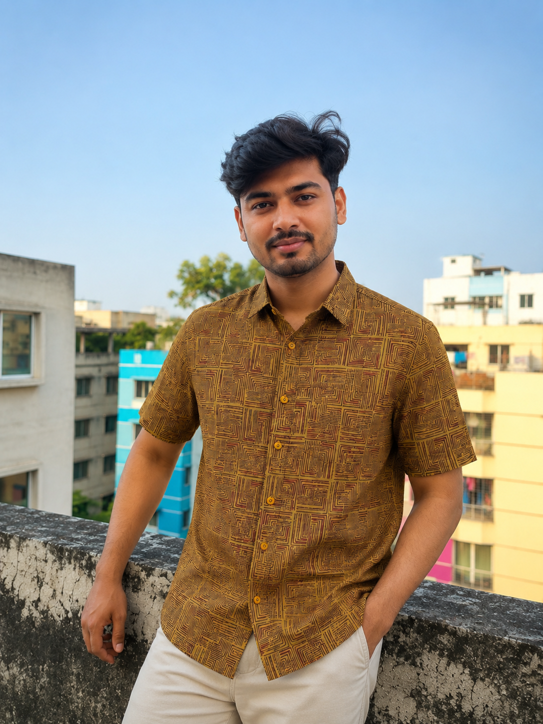 Premium Slab Cotton Half Shirt | Aarong Slab Cotton | Summer Collection
