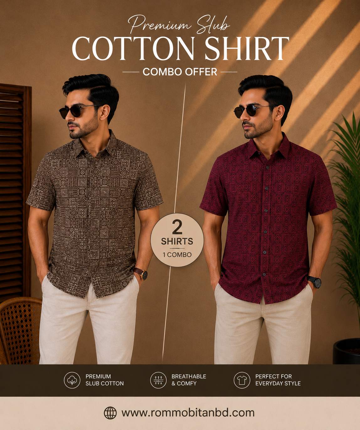 Premium Slab Cotton Half Shirt | Aarong Slab Cotton | Summer Collection